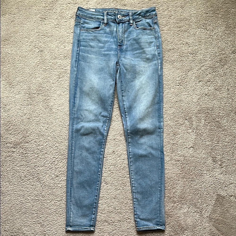 American Eagle Outfitters Blue Skinny Jeans High Rise